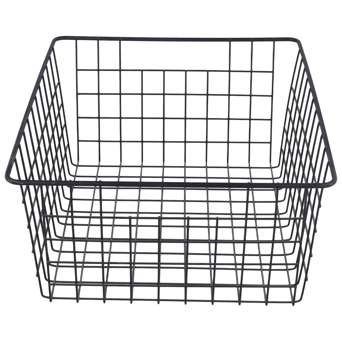 KEILEOHO Wire Storage Basket, Black Metal Organizer, 36 x 29 x 16cm, 4 Pack, for Kitchen Pantry Office
