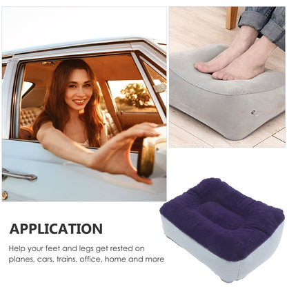 LIOOBO Inflatable Travel Foot Rest Pillow Foot Rest Cushion Travel Foot Pillows for Airplanes Inflatable Stool Ottoman
