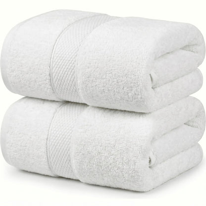 MistyMorning Bath Towels Pack of 2, Extra Large (70x140cm), Luxury 100% Cotton 500GSM Super Soft & Highly Absorbent Quick Dry Luxury Bathroom Towels