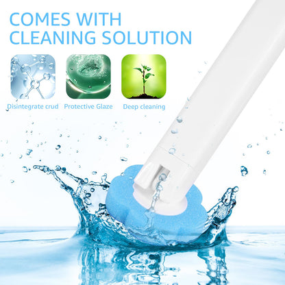 Toilet Wand Kit, Toilet Cleaner Brush with 24 Pcs Toilet Wand Replacement Heads, 360 Degree Cleaning Toilet Brush Cleaning Kit