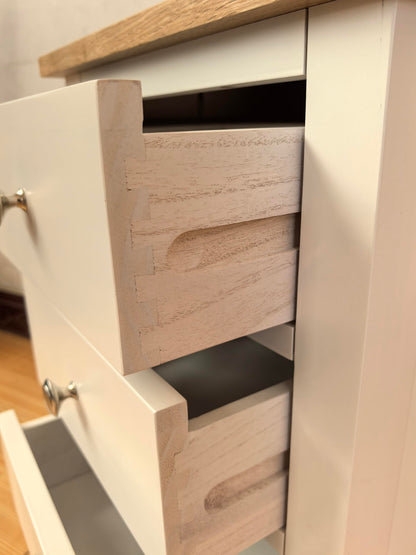 Kemtpase Storage 3 Drawers Nightstands White Oak Wood Bedside Tables For Bedroom Living Room Modern Bed Side Cabinet Furniture 16.54x12.6x22.05 Inches