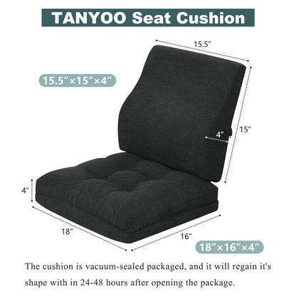 TANYOO Seat Cushion & Lumbar Support Pillow Set for Office Chair Recliner Couch, Dual-Layer Patent Design Memory Foam Office Chair Cushion &