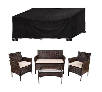 Straame - Outdoor Furniture Protection Cover ? Heavy Duty 420D Oxford Fabric ? Waterproof & Windproof Anti-UV - Rectangular Patio Table Cover with