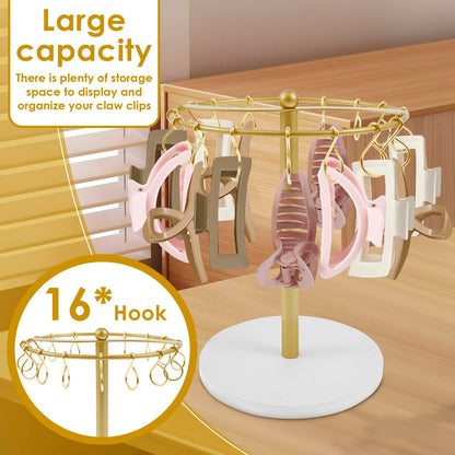 Claw Clip Holder Metal Hair Clip Organiser Space Saving Hair Accessories Display Stand Reusable Large Capacity Claw Clip Storage Rack for Living Room