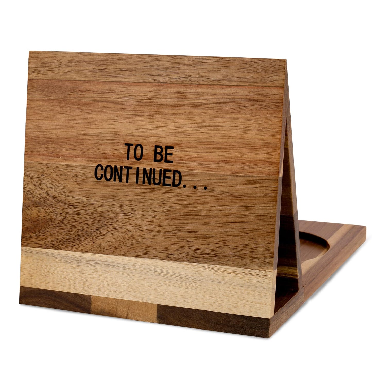 3HQ Wooden Book Stand for Reading Rest, Acacia Triangle Book Holder with Cup, Glasses, Pen & Phone Holder