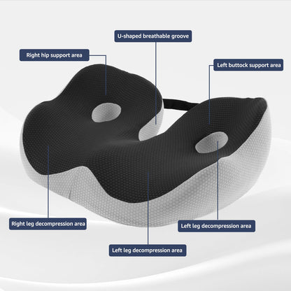 Coccyx Cushion for Tailbone Pain, Adjustable Memory Foam Non-Slip Seat Pads, Ergonomic Seat Cushion, Coccyx Pain Relief Cushion for Office Chair