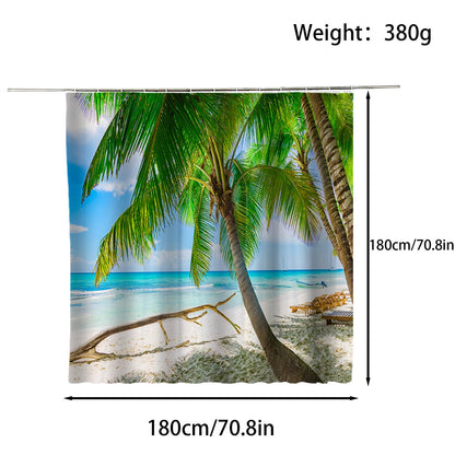 FAIRYGATE Garden Shower Curtain Outdoor Shower Curtains Polyester Fabric Waterproof Bath Curtains Antibacterial Bathroom Curtain with Hooks 180 *