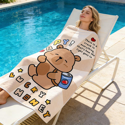 Spiritzohic Capybara Beach Towels, Capybara Bath Towels Swimming Towel Quick Dry Microfibre Towel Sandproof Beachs BathTowels for Swimming, Travel