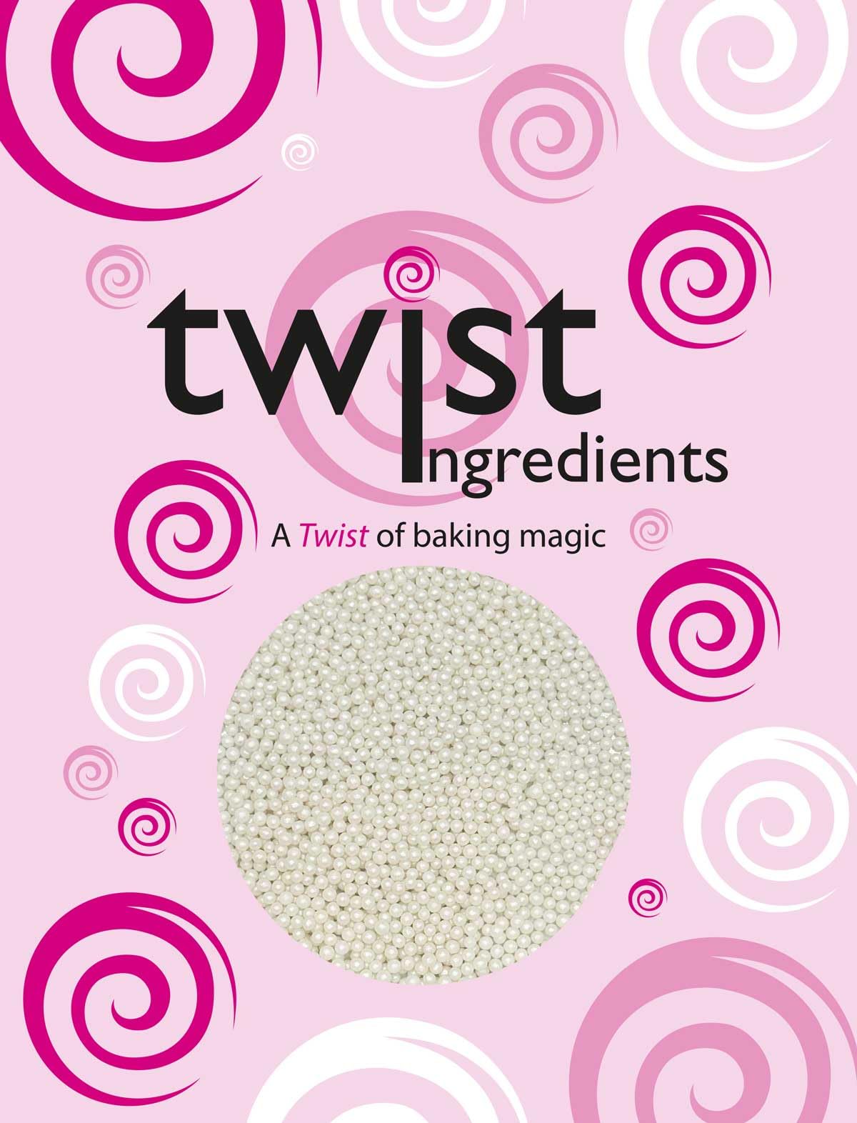 Twist Ingredients - Pearls - Mother of Pearl Glimmer Cake Topper Sprinkles - 800g Edible Shimmer Ball Cupcake Decorations - Weddings, Christenings &