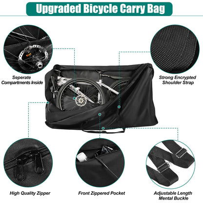 Bike Travel Bag for Airplane?Folding Bike Transport Bag for 26 inch to 29 inch Mountain Bicycle,Heavy Duty 840D MTB Road Bike Travel Bag with Strong