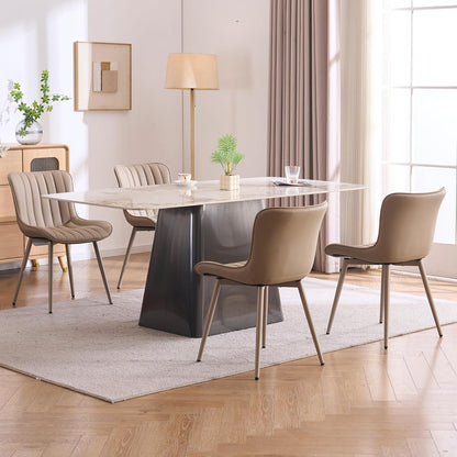 YOUNIKE Dining Chairs Set of 2 Modern Kitchen Dining Room Chairs, Khaki