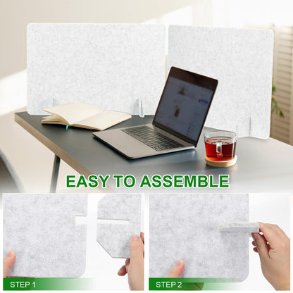 PATIKIL Desk Dividers 60x40cm, 2 Pack Desk Privacy Panel Freestanding Noise Reducing Partition Acoustic Panel with 4Pcs Support Feet for Testing