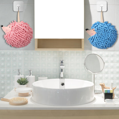 HULKAY 4 Pcs Chenille Hand Towels Hedgehog Decorative Towels Fuzzy Ball Hand Towels Creative Hand Towel Absorbent Small Hanging for Drying Hand Bath