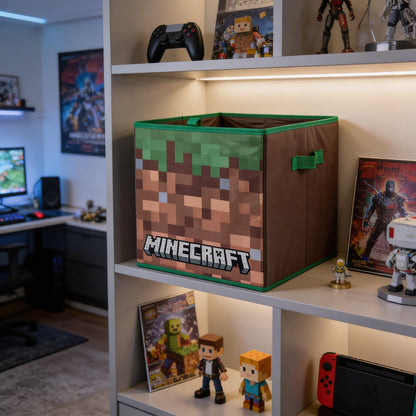 HOX Minecraft Collapsible Storage Boxes with Handles | Durability & Fabric Foldable Storage Cubes | Compatible Kallax Furniture