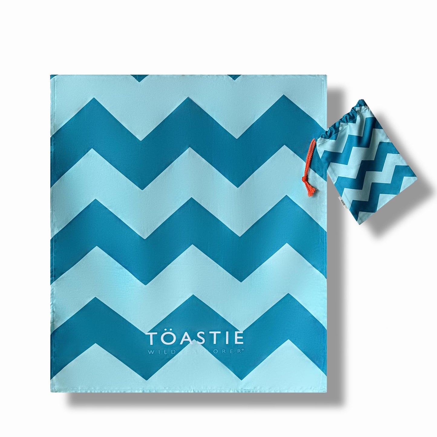 T?ASTIE Beach Towel - Quick Dry Microfiber Towel - Lightweight - Includes Bag - Mint Chevron (130x76cm, 51''x30'') - Lightweight Towels