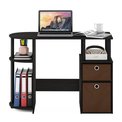 Furinno JAYA Simplistic Computer Study Desk with Bin Drawers, Espresso