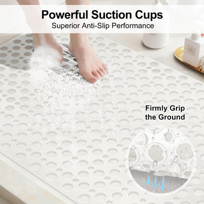 Shower Mat Non Slip Anti Mould: 60 x 90 cm Large Shower Mat for Inside Walk-in Shower Tray - Soft TPE Anti Slip Shower Mat for Bathroom Wet Floor
