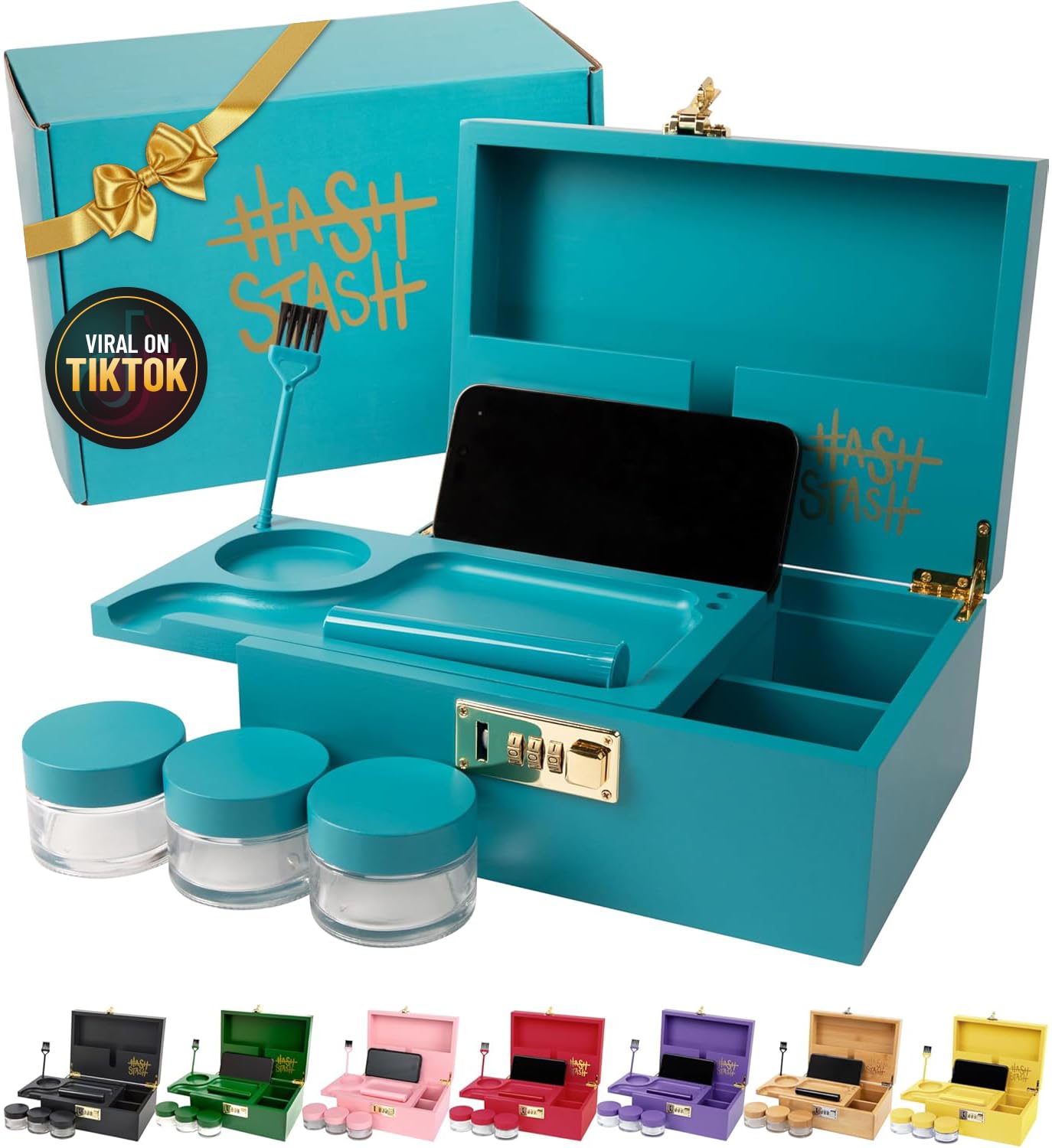 HASHSTASH - The OG Storage Box (Teal and gold)