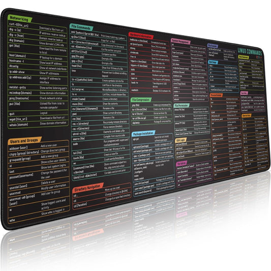 Linux Commands Line Mouse pad - Extended Large Cheat Sheet Mousepad. Shortcuts to Kali/Red Hat/Ubuntu/OpenSUSE/Arch/Debian/Unix Programmer. XL