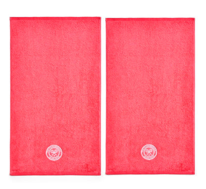 Wimbledon Guest Towels | Pack Of 2 | 40cm x 70cm | Soft Cotton | Official Tennis Championships Merchandise | 2026 Seasonal Colours | Pink