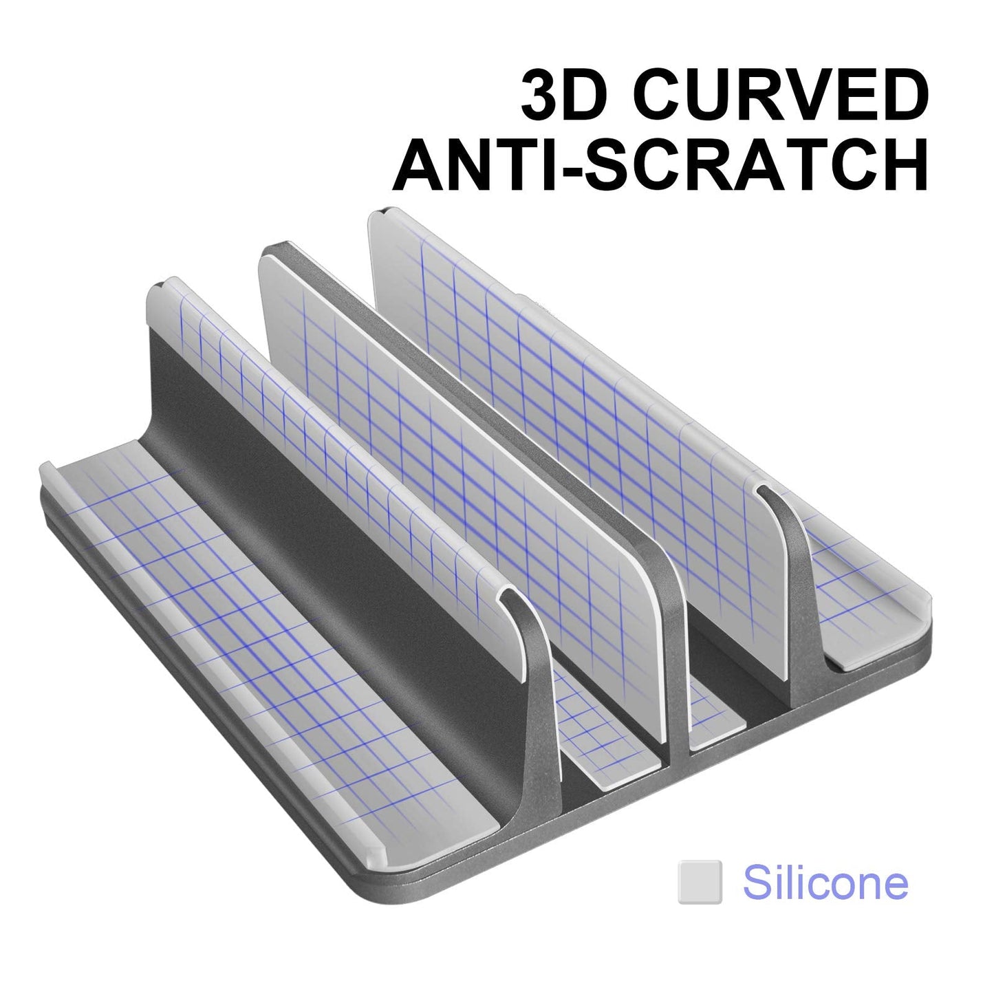 Vertical Laptop Stand [2021 ver.],ULBRE Double Adjustable 4 Slot Desktop MacBook Stand Holder Dock Compatible with All MacBook Chromebook Surface