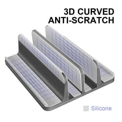 Vertical Laptop Stand [2021 ver.],ULBRE Double Adjustable 4 Slot Desktop MacBook Stand Holder Dock Compatible with All MacBook Chromebook Surface