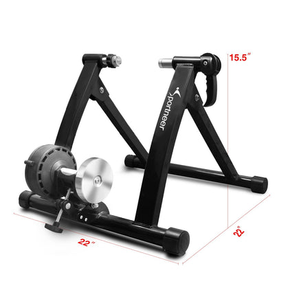 Sportneer Turbo Trainer, Bike Trainer Stand Steel Bicycle Exercise Magnetic Stand with Noise Reduction Wheel for Indoor Trainer