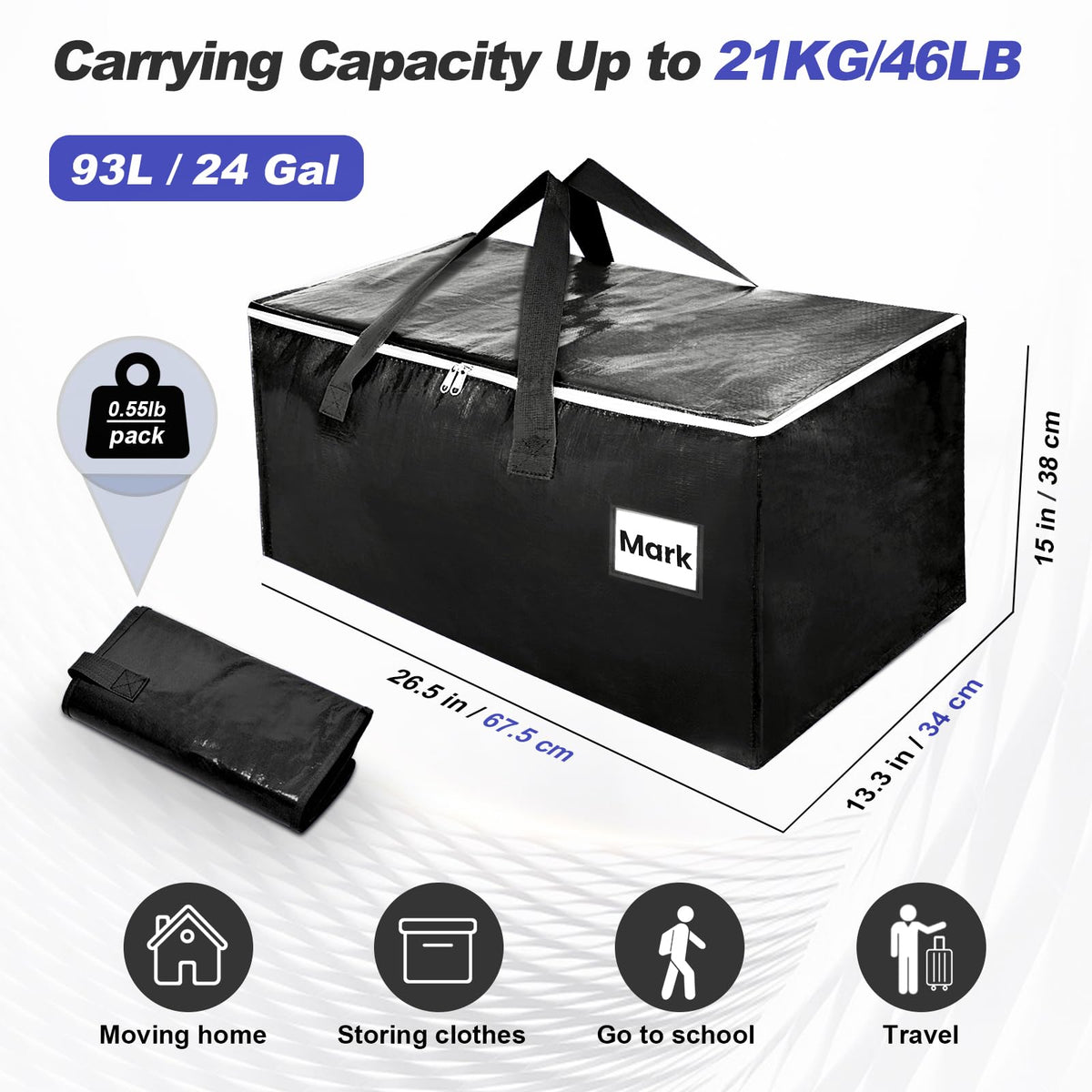 ZFWDSY Moving Boxes 8 Pack,Clothes Storage Large Moving Bags