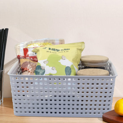 Nesmilers Plastic Weave Storage Basket Box, Storage Baskets Set of 6