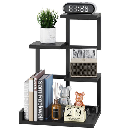 YMYNY Desktop Shelf Organizer 4 Tier Storage Display Rack Black HSR007B
