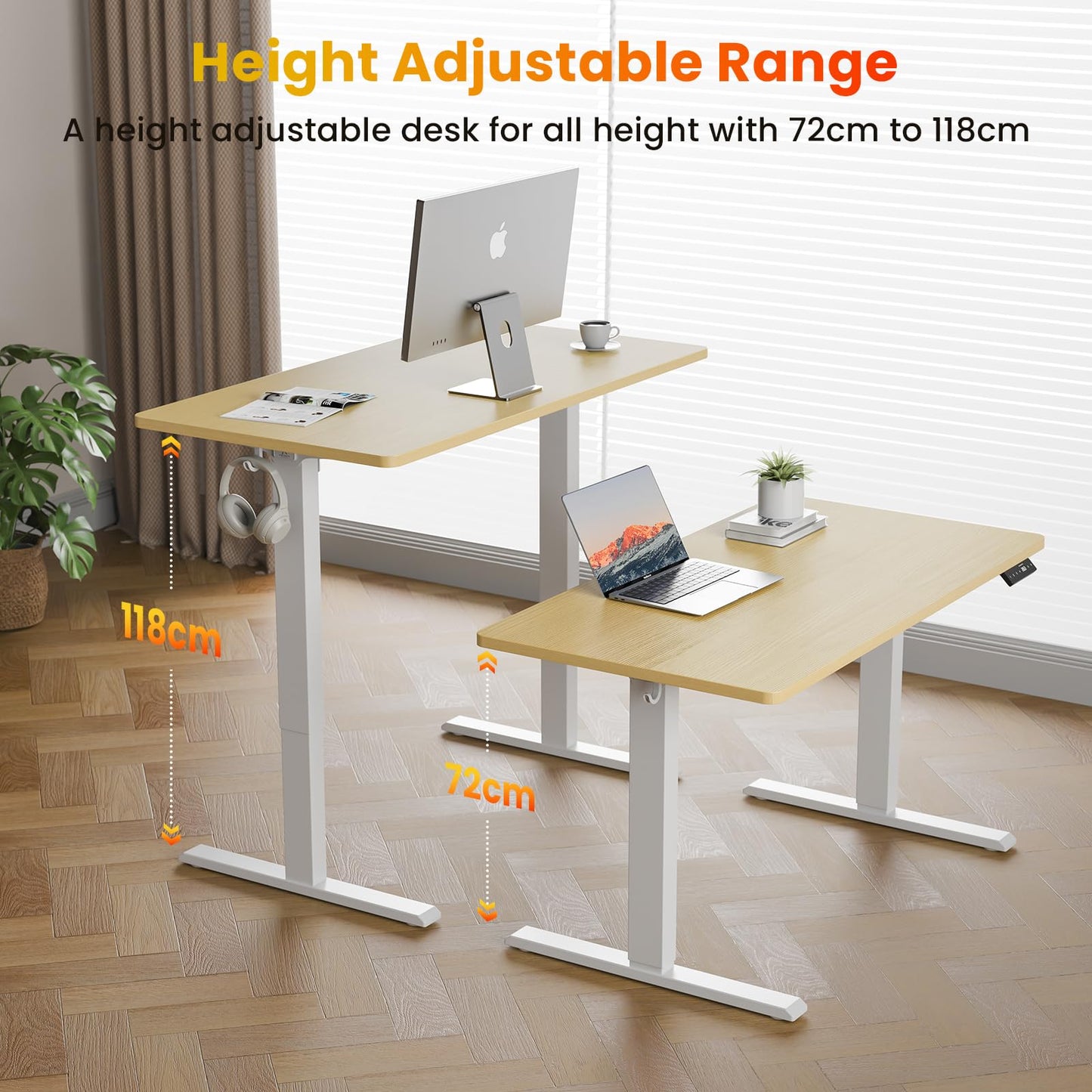 WALKINGDESK Electric Standing Desk, 140 x 60 cm, Oak