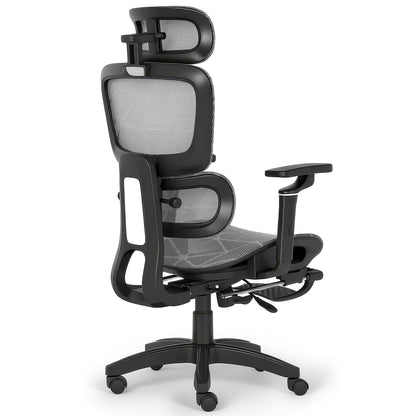 CHI ENERGY Ergonomic Desk Chair, Reclining Office Chair with Footrest, High Back Computer Chairs, Adjustable Lumbar Support, Headrest and 6D Armrest