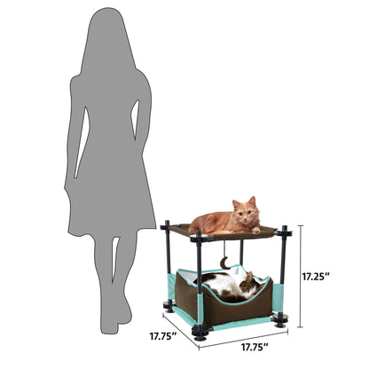 Kitty City Claw Indoor and Outdoor Mega Kit Cat Furniture, Cat Sleeper, Outdoor Kennel ,Black C,17.8x17.8x17.2 Inch (Pack of 1)