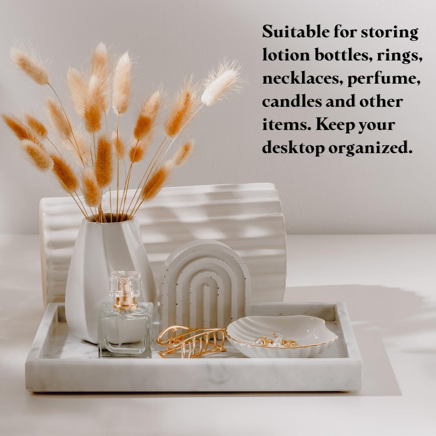 sourcing map 2Pcs Bathroom Vanity Tray, 7.9" x 3.9" Silicone Soap Dispenser Trays, Shatterproof Kitchen Sink Organizer for Soaps Keys Candle Trinket