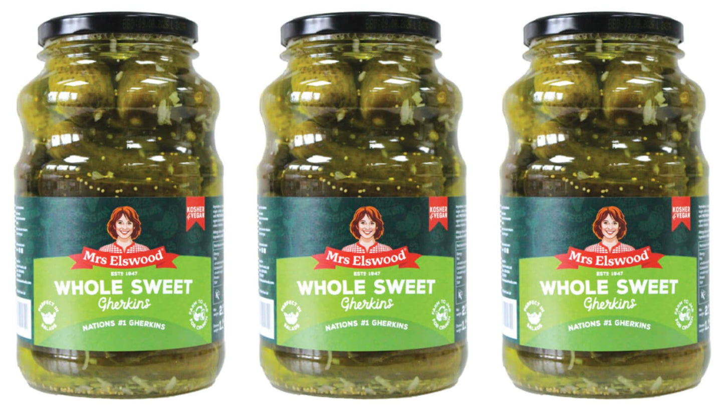 Mrs Elswood Whole Sweet Gherkin 3 x 2.5kg