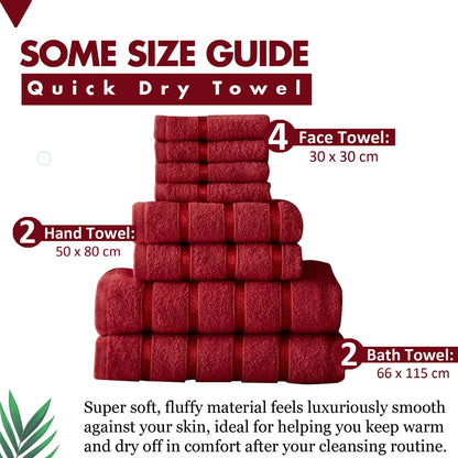 FAIRWAYUK 8-Piece Towels Bale Set for Bathroom, Ultra Soft Premium Quality Water Absorbent Towel Gift Sets, 100% Egyptian Cotton