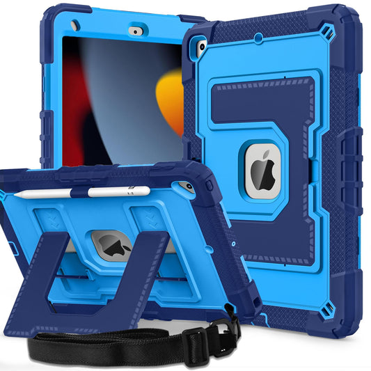Ovenoe for iPad 9th/8th/7th Generation 10.2 Case 2021/2020/2019, Rugged Shockproof Kids Case with Built-in Stand/Hand Strap, Pen Holder for iPad 10.2