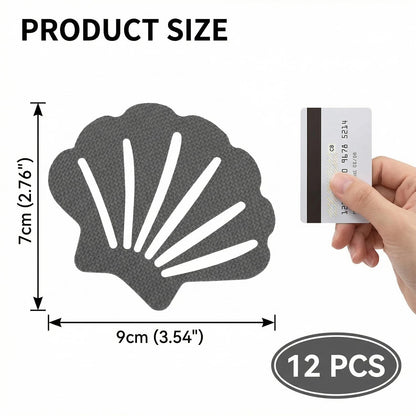 KIMHOME 12Pcs Non-Slip Stickers, Self-Adhesive Bath Safety Strips Shell Design for Shower Floor & Bathtub & Stairs(Grey)