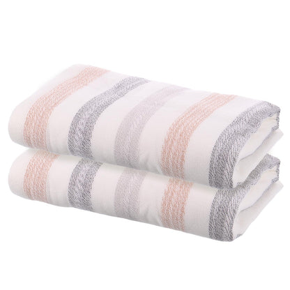 sourcing map 2 Pcs Bathroom Hand Towels Grey/Light Brown Soft Absorbent Face Towels Cotton Wash Cloths 13 x 29 Inch Kitchen Hand Towels for Bathroom