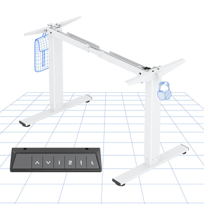 FLEXISPOT Height Adjustable Electric Standing Desk Frame Ergonomic Sit-stand Workstation with Memory Smart Panel EN1(2 Stage | White)