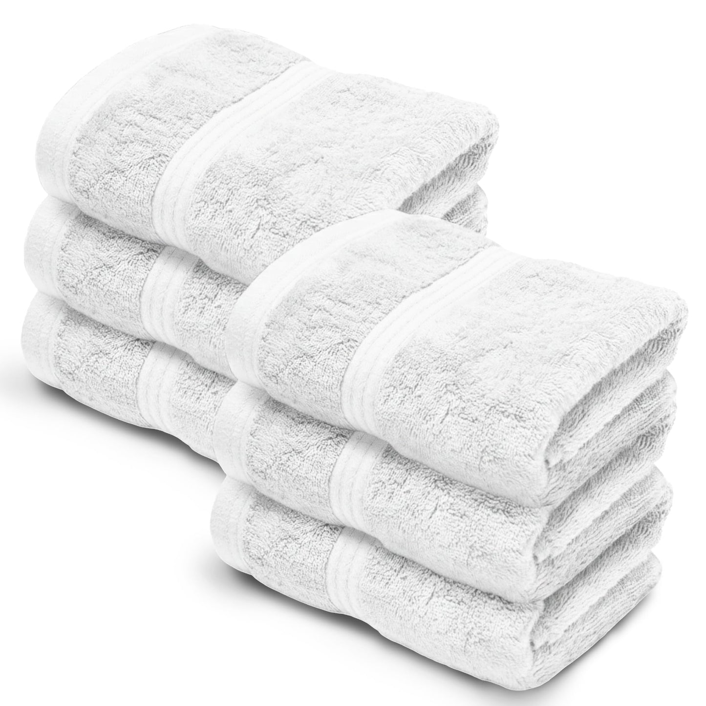 Makooz Luxurious Bamboo Face Flannels Pack of 6-700 GSM Thick Bamboo Face Cloth Towel Set - Silky Soft, Absorbent, Quick Dry Wash Cloth