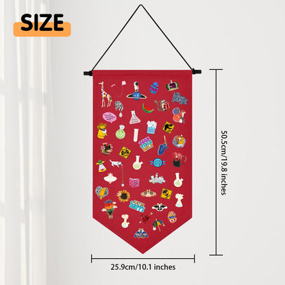 Kunyeah Wall Hanging Brooch Organizer Storage Case Colorful Canvas Pin Board Stand Enamel Pin Badge Hanging Holder Display Banner Earrings Collection