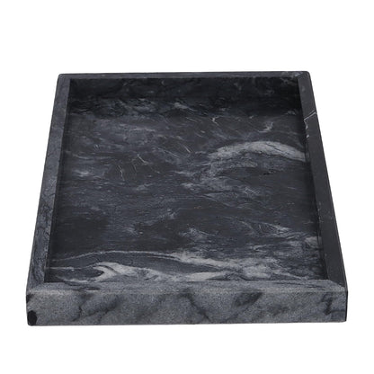 LEXININ 2 Pcs Grey Rectangle Marble Bathroom Tray, 30 x 20cm Marble Decorative Storage Tray for Kitchen, Countertop