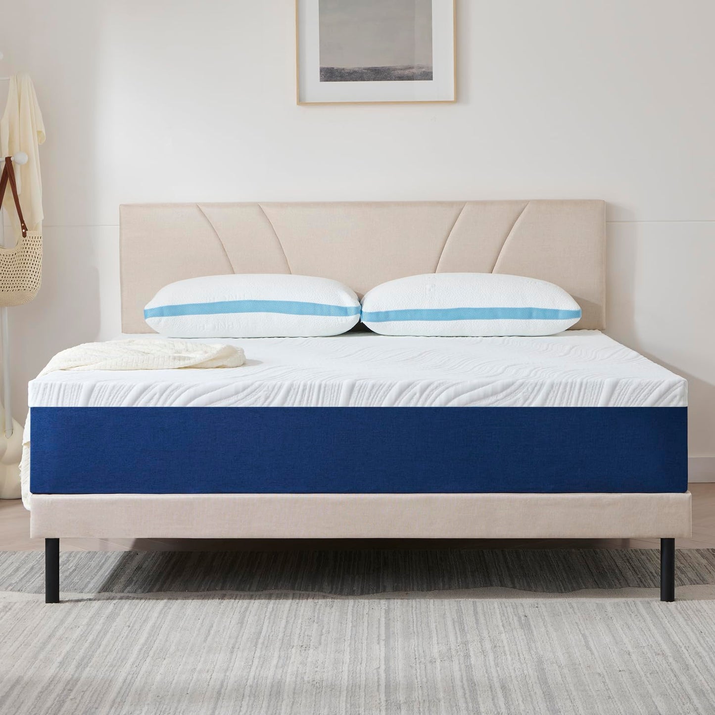 Hiimgo Single Mattress Memory Foam - Orthopaedic Medium Firm Support, Breathable Carved Knitted Cover for Back Pain & Pressure Relief (190x90x20cm)