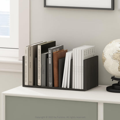 Furinno HERMITE Desk Organizers and Accessories with File Holder, Office Organization, Desk Top Book Shelf, for Office Supplies, Espresso
