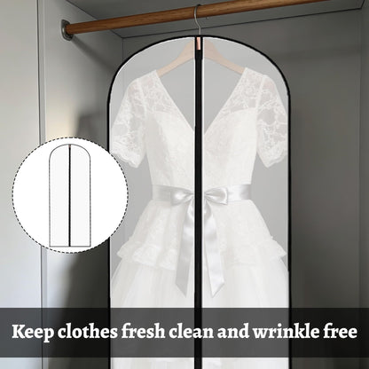 6PCS Long Dress Bags Covers,Dress Bags Covers Long,Garment Bags Translucent Waterproof & Dustproof Storage Covers for Suits