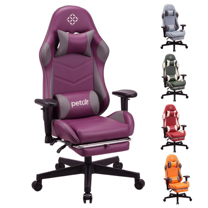 Play haha.Ergonomic reclining seat with footrest adjustable headrest and lumbar cushion high back support padded armrests PU leather finish for
