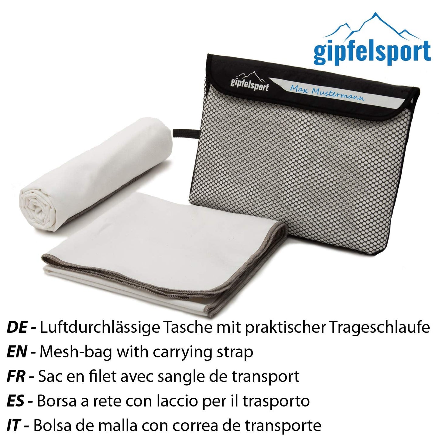 gipfelsport Microfibre Towel White 1x S(50x30cm) without bag