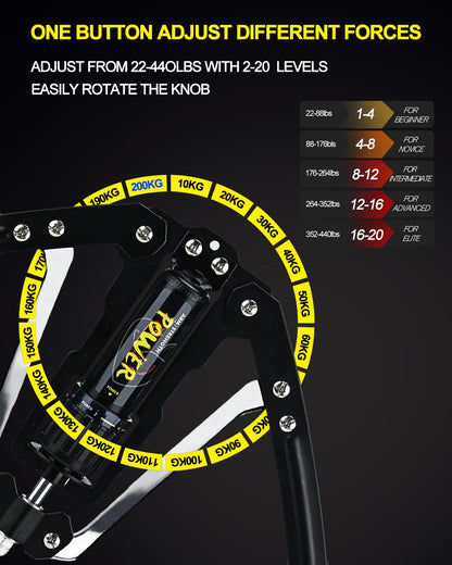 COVVY Twister Arm Exerciser,Adjustable 22-440lbs Hydraulic Power Exerciser,Shoulder Muscle Training Fitness Equipment,Arm Enhanced Exercise