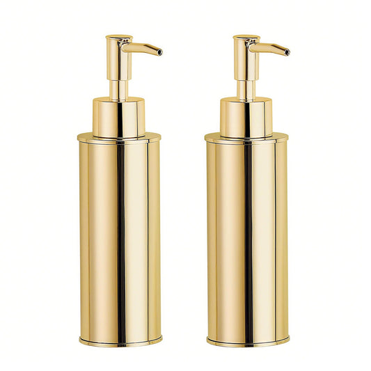BGL Soap Dispenser 2 Pack, Free Standing Liquid Soap Dispenser, 304 Stainless Steel Hand Soap Dispensers for Kitchen & Bathroom, Gold